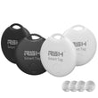 RSH Apple Find My Compatible Bluetooth Tracker Tags 4 Pack, Smart Luggage & Key Locator with Sound Alert – New Model