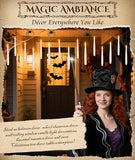 Floating Halloween Candles with Remote Wand – 6" Battery Operated LED Hanging Candles, Flickering Light Set (White)