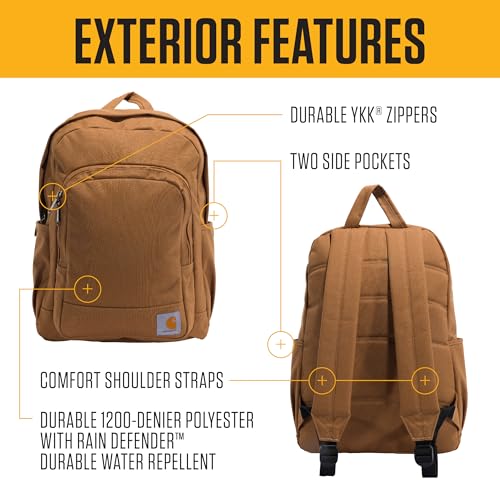 Carhartt 25L Classic Laptop Backpack – Durable Water-Resistant Backpack with 15″ Laptop Sleeve (Black)