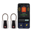 Bluetooth Smart Travel Padlock with App Control, TSA Approved Keyless Lock, Rechargeable Waterproof Luggage Security Lock Silver