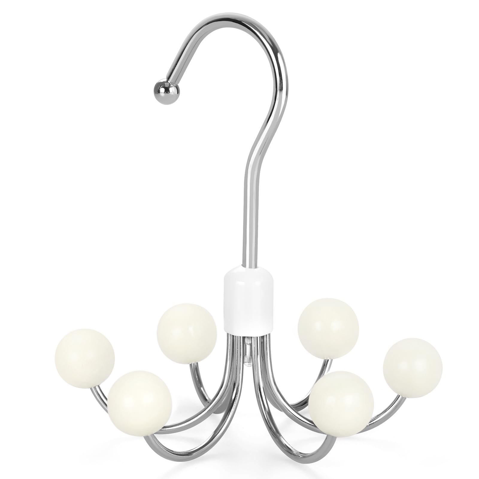 360° Rotating Hoodie Hanger with Wooden Balls – Space-Saving Multi-Hook Closet Organizer for Hoodies, Bags & Accessories