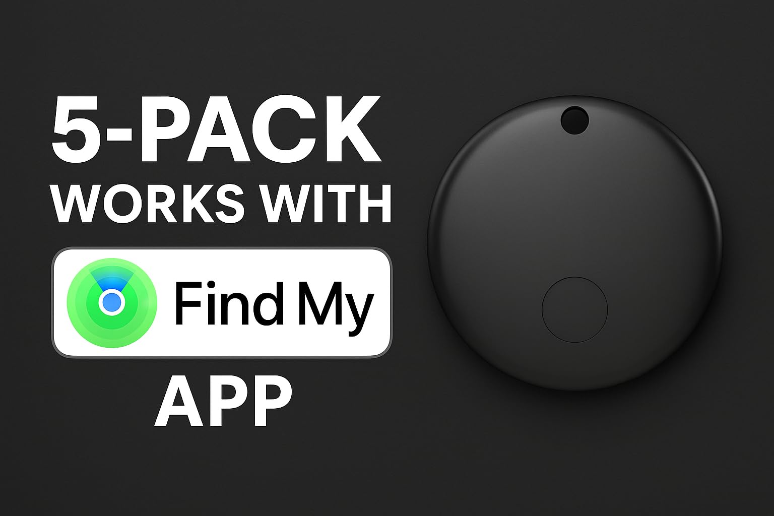 RUSLU Bluetooth Tracker Tags 5 Pack, Apple Find My Compatible Mini Item Locator with Sound Alert & Long Battery Life