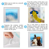 Vintage Halloween Window Clings – 6 Double-Sided PVC Sheets with Ghosts, Pumpkins, Cats & Bats