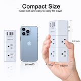 9-in-1 Rotating Power Outlet Extender with USB-C – Surge Protector Wall Charger with 6 AC Ports