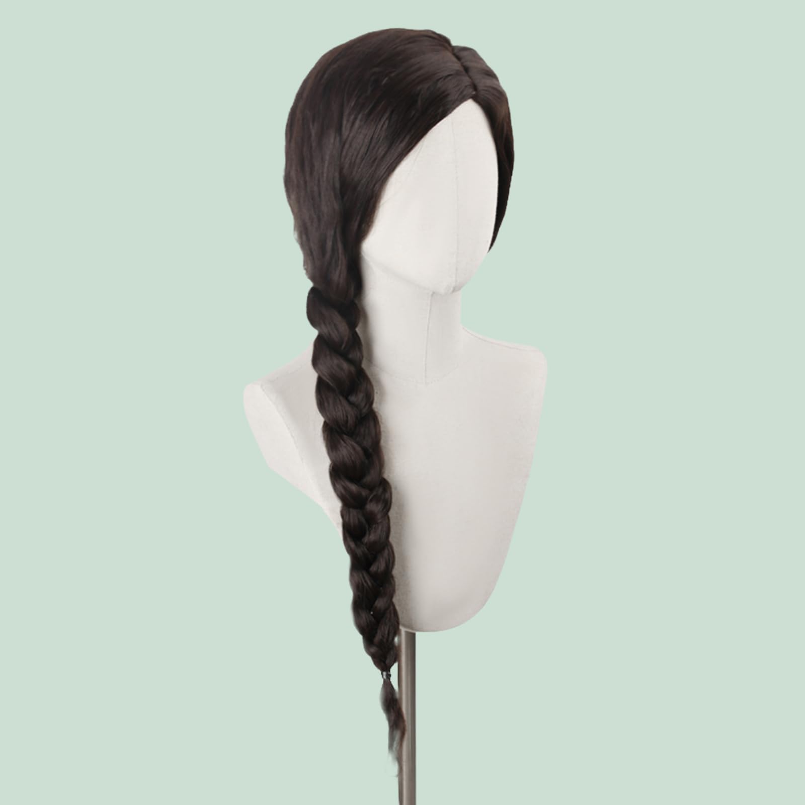 Brown Braided Witch Wig – Heat-Resistant Long Braid Elphaba Style Hair for Cosplay & Halloween 🧙‍♀️✨