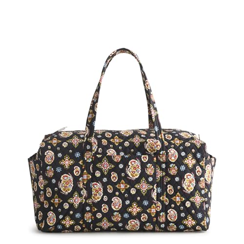 Vera Bradley Premium Cotton Large Original Duffel Bag – Quilted Travel Bag (North Star Sky)