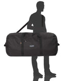 Heavy-Duty Cargo Duffel Bag – Large Water-Resistant Sports & Equipment Travel Bag with Shoulder Strap (Black)