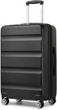 24-Inch Black Expandable Hardshell Checked Suitcase with TSA Lock
