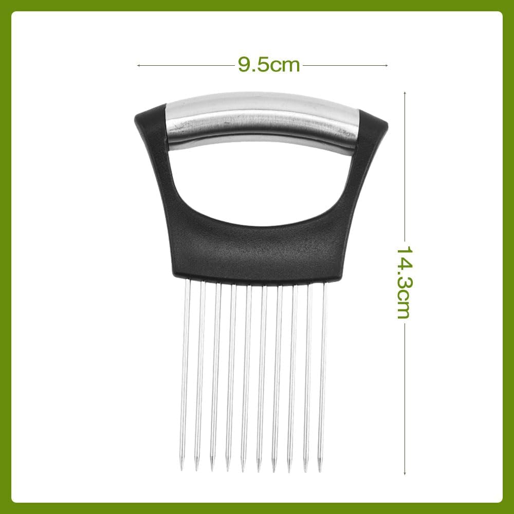 Onion Holder & Slicer Tool – Stainless Steel Prongs, Non-Slip Grip (1 Pack)