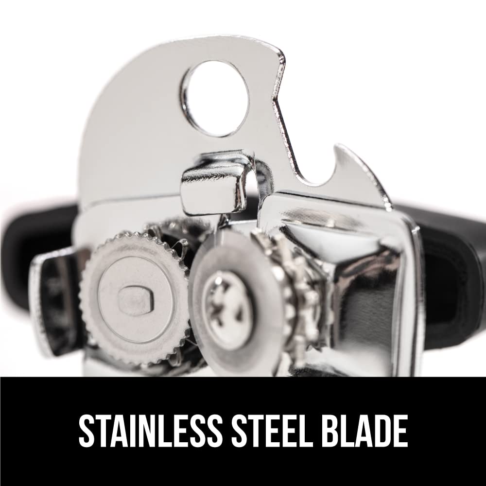 Heavy-Duty Stainless Steel Can Opener with Soft Grip & Bottle Opener