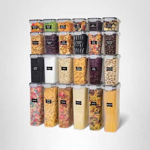 48-Piece Airtight Food Storage Containers Set – BPA-Free Stackable Pantry Organizers