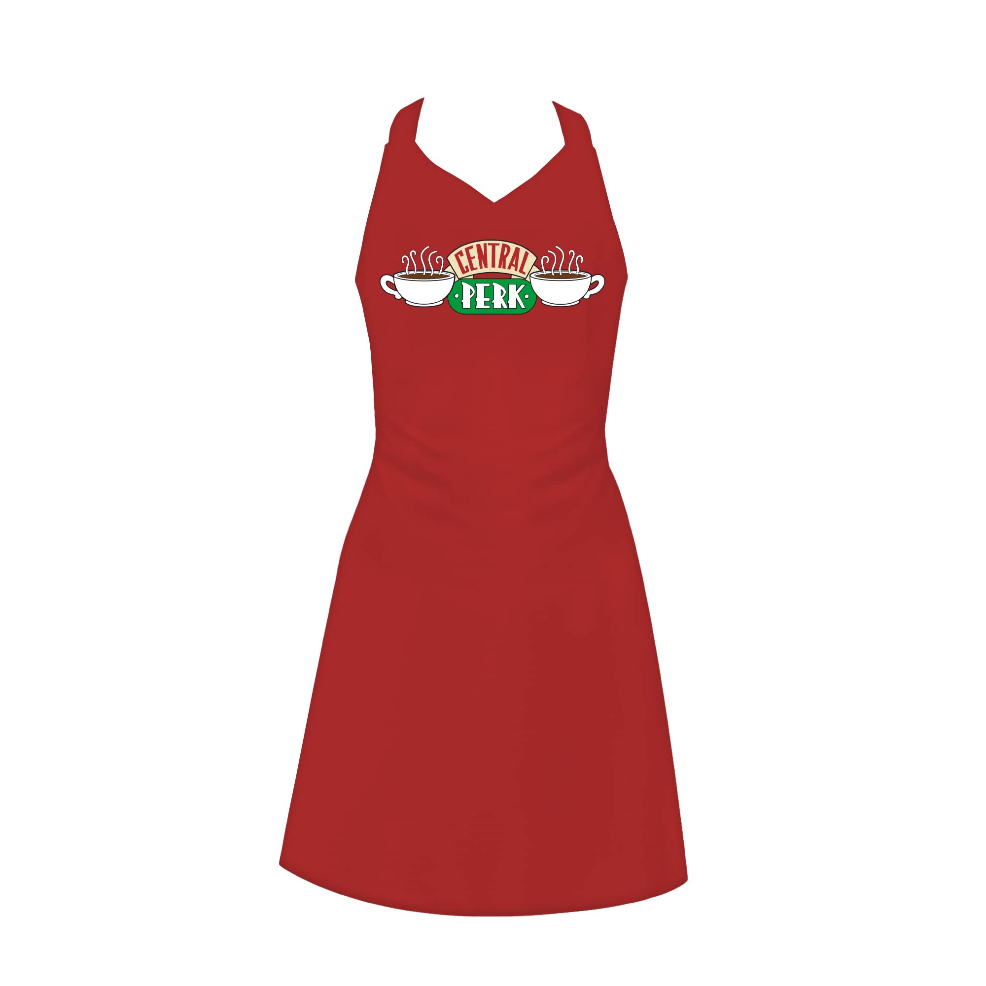 Friends™ Central Perk Red Apron – Monica & Rachel Inspired Kitchen Costume for Fans ❤️☕