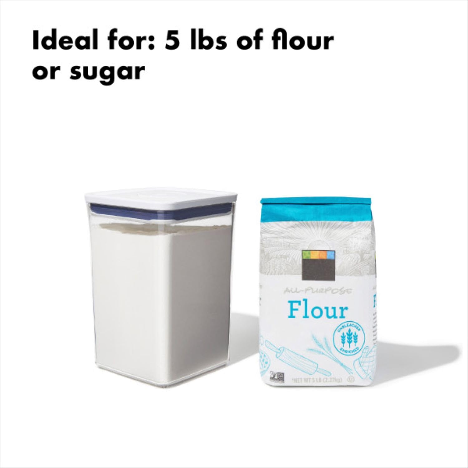Airtight POP Food Storage Container 4.4 Qt – Stackable BPA-Free Pantry Canister (Clear)