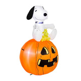 3.5FT Peanuts Snoopy with Woodstock Inflatable – LED Light-Up Halloween & Fall Yard Decoration