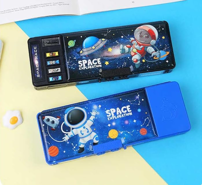 Blue Astronaut Pop-Up Pencil Case with Lock