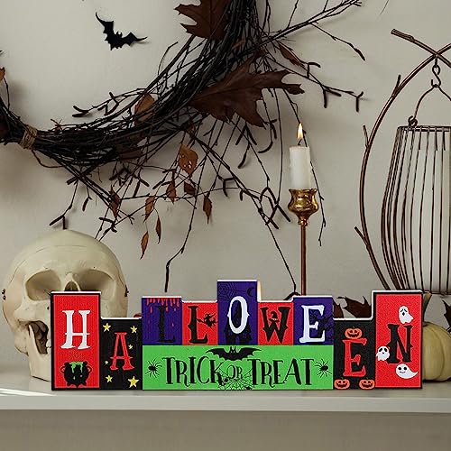 Reversible Wooden Table Sign – “Trick or Treat” & “Give and Thanks” Double-Sided Halloween & Thanksgiving Décor