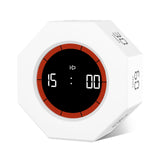 GUDOQI Octagon Pomodoro Timer with Gravity Flip, Visual Progress Bar & Adjustable Sound Alerts – White
