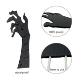 Halloween Black Hand Yard Signs – 5 Pack Durable Plastic Outdoor Decorations with Metal Stakes (15.7 Inches, Black)