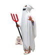 Kids Classic White Ghost Halloween Costume Set – Includes Sheet, Treat Bag & Pitchfork (Ages 3–9)