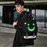 Glow Anime School Backpack with USB Port and Lock