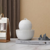 Ceramic Mini Tabletop Fountain A174 – Indoor & Outdoor Zen Water Feature (White)