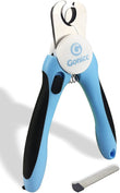 Ergonomic Dog & Cat Nail Clippers with Safety Guard & Hidden Nail File – Blue