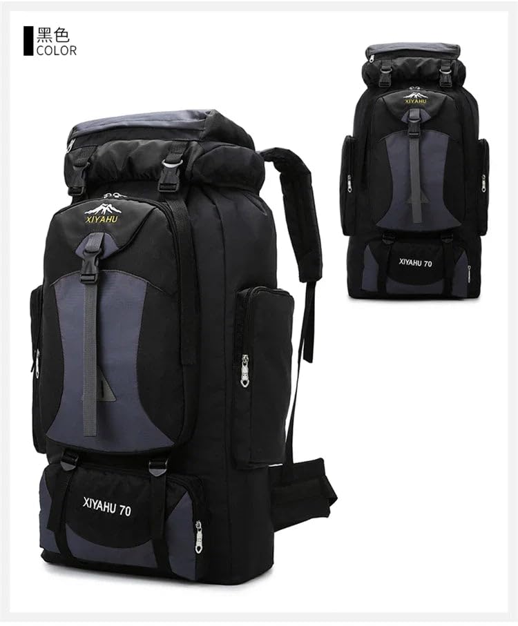 64L Waterproof Mountaineering Backpack – Large Capacity Outdoor Hiking, Camping & Climbing Rucksack with Padded Straps – Light Blue  (≈ 116 karakter ✔)