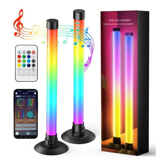 LotusLamp RGBW TV LED Light Bars with Audio Sync, 64+ Dynamic Modes & App Control – White + Black