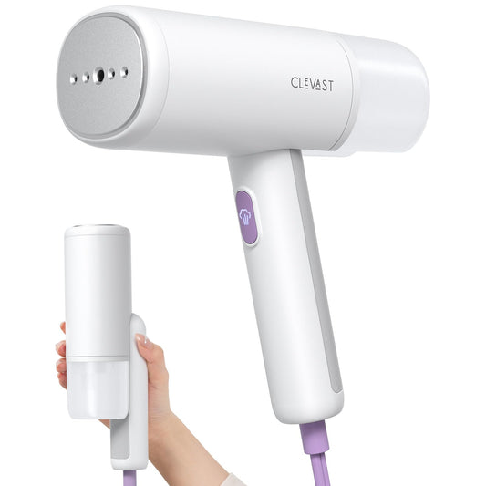White Compact Foldable Handheld Garment Steamer 1000W Portable Travel Steam Iron with Ceramic Soleplate