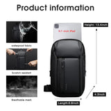 BANGE Waterproof Sling Bag for Men – Lightweight Crossbody Shoulder Backpack with Multi-Pocket Storage (Black)