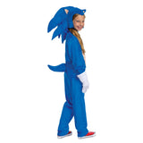 Kids Deluxe Sonic the Hedgehog Costume – Jumpsuit with Headpiece, Gloves & Tail for Halloween or Cosplay