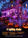 Purple Solar String Lights – 240 LED Outdoor Halloween Fairy Lights for Yard, Garden & Patio Decor (19.6 ft)