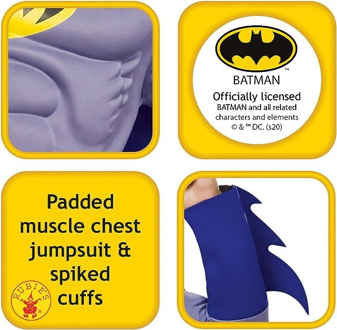 Batman: The Brave and The Bold Deluxe Muscle Chest Costume for Adults – Official DC Comics Hero Outfit