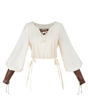 Red Renaissance Pirate Costume Set – 2-Piece Medieval Skirt & Blouse Outfit with Corset and PU Belt