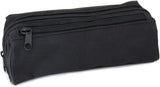 Black Large-Capacity Double-Zip Pencil Case