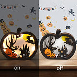 Wooden Halloween Pumpkin & Ghost Lantern Set – Light-Up Table Decorations with Warm Glow