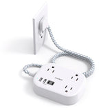 One Beat Cruise Power Strip with USB-C – Flat Plug Extension Cord, 3 Outlets & 4 USB Ports (2025)