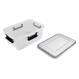 6-Pack Clear Airtight Storage Containers with Locking Lids – 10L Stackable Multi-Purpose Organizer Boxes
