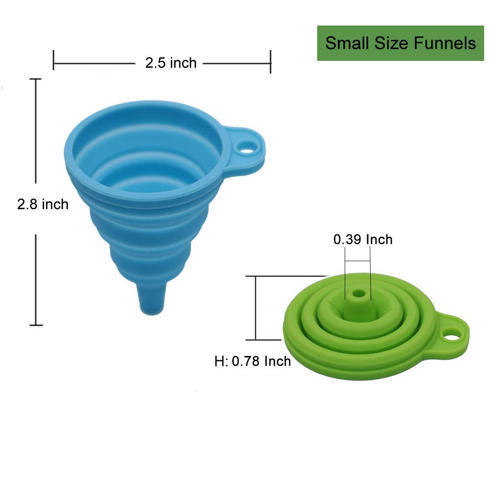 Collapsible Silicone Funnel Set – Heat Resistant Kitchen Funnels (4 pcs)
