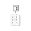 10-in-1 Slim Power Strip with Flat Plug – Surge Protector with 6 AC Outlets & USB-C (White)