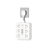 10-in-1 Slim Power Strip with Flat Plug – Surge Protector with 6 AC Outlets & USB-C (White)