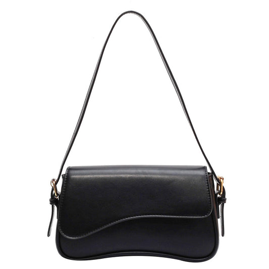 Y2K Trendy Shoulder Bag for Women – Vegan Leather Hobo & Saddle Purse with Removable Straps (Black)