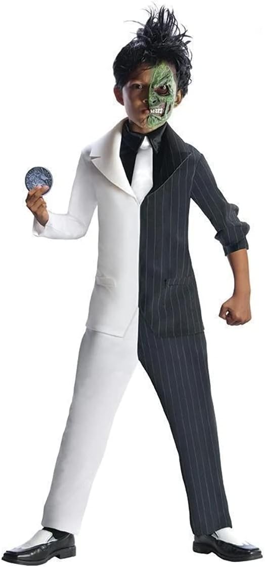 DC Two-Face Boys Deluxe Costume – Official Licensed Batman Villain Outfit with Mask, Jacket, Pants & Coin