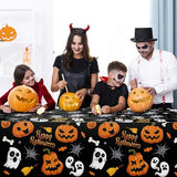 Halloween Tablecloth – Large 52x87" Plastic Table Cover for Spooky Indoor & Outdoor Party Decorations