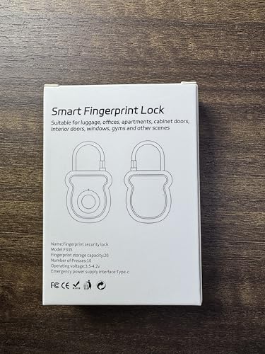 Larimuer Fingerprint Smart Padlock with Flexible Steel Cable, USB Rechargeable Biometric Lock for Gym, Travel & Personal Storage