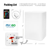 Rechargeable RGB LED Cube Lamp 6” – Waterproof Color Changing Indoor & Outdoor Mood Light