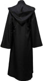 Men’s Black Witch Cloak – Adult Hooded Halloween Robe for Cosplay & Parties