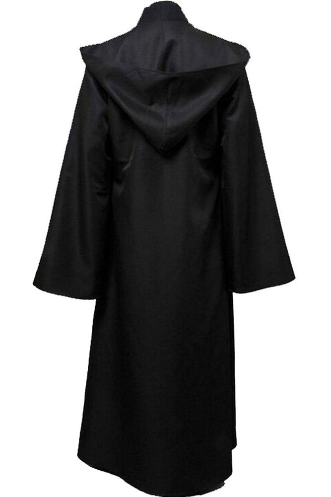Men’s Black Witch Cloak – Adult Hooded Halloween Robe for Cosplay & Parties
