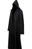 Men’s Black Witch Cloak – Adult Hooded Halloween Robe for Cosplay & Parties
