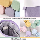 Blue Retractable Corduroy Pencil Case and Pen Holder